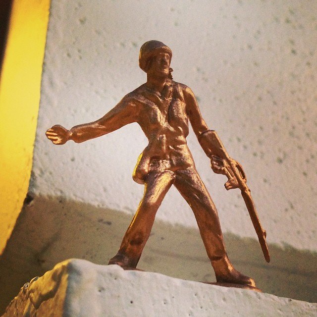 Gold soldier spotted on the Vestas building.