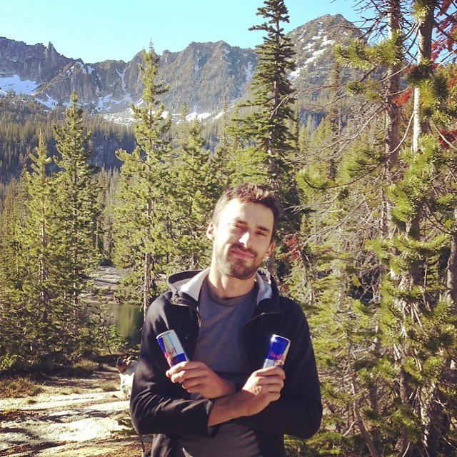 @fergus_among_us flew up the trail thanks to his caffeinated wings. #redbull #wallowas