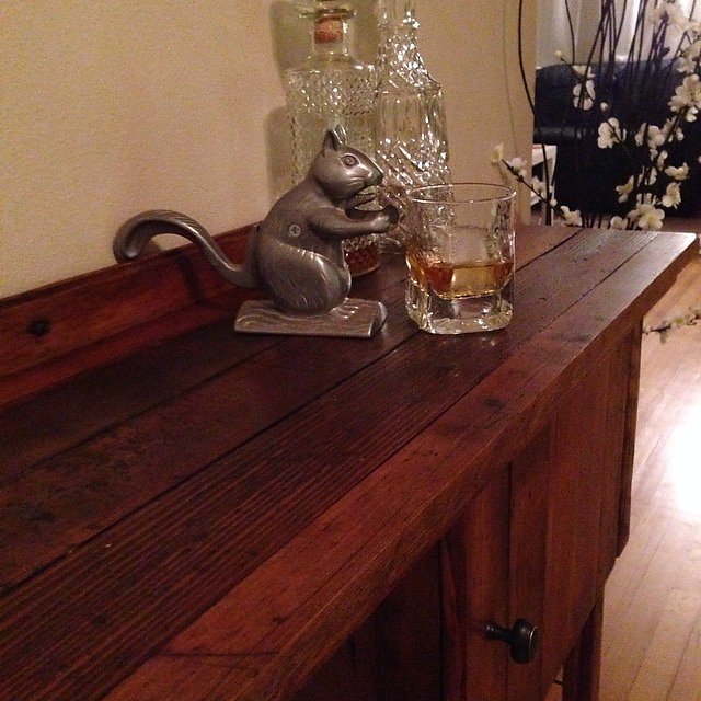 Somebodies old flooring is now my bar. Now I just need more whiskey. #reclaimed #nofilter